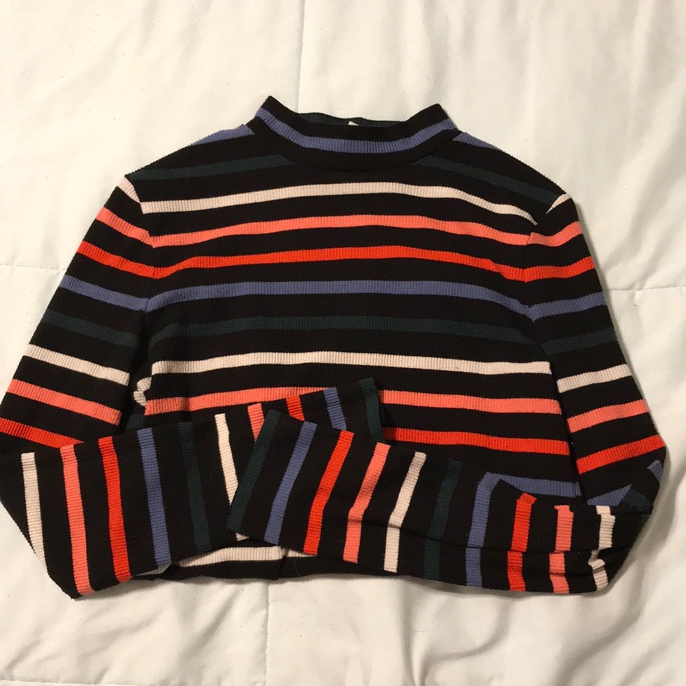 Striped turtle neck